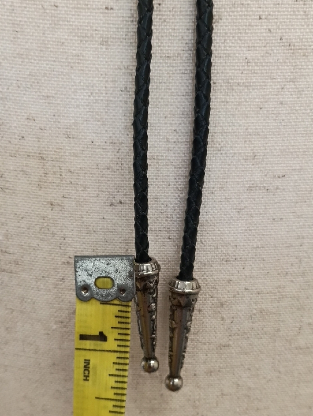 Western Bolo Tie Necklace Brown Cabochon Pendant Black Cord Vintage Style - Picture 11 of 11